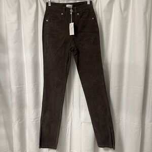 Mudpie‎ XS Felix Corduroy Pants Jeans Side Slit Hem Classic Cut Long Tall NWT